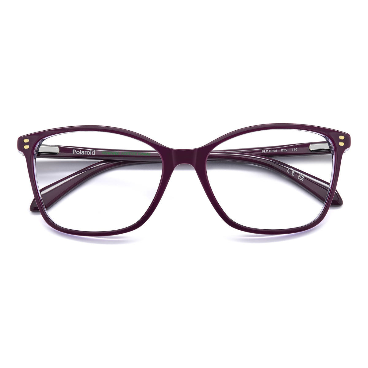 NWT POLAROID PLD321 C4B16 Tortoise Violet Eyeglasses Tortoise Classic Acetate Square Tinted Sunglasses with  main image 3