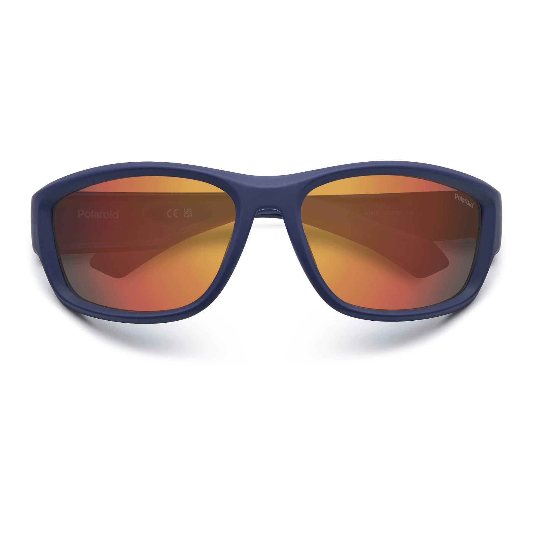 Polaroid Rectangular Sunglasses in Matte Black and Blue