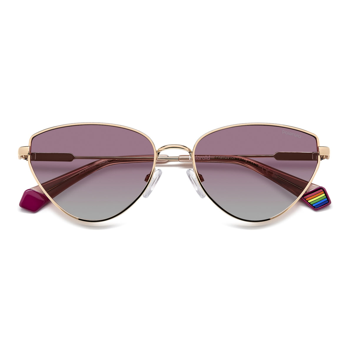 Polaroid Geometric Gold & Violet Polarized Sunglasses NWOT Octagon Cream Detail Polaroid Sunglasses PLD-6245-S LKS/Z7 main image 2